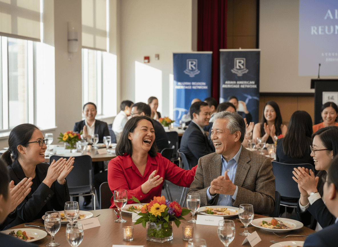 Alumni chapter founding members gathered at local restaurant for inaugural kickoff dinner event