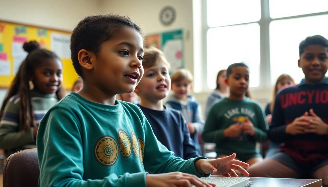 Connecticut school students performing in arts program with local cultural elements