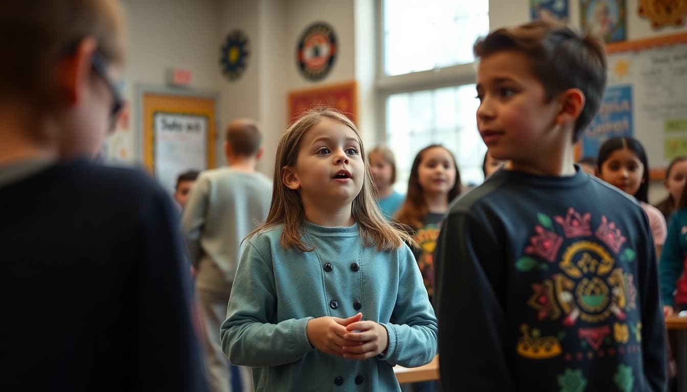 Illinois school students performing in arts program with local cultural elements