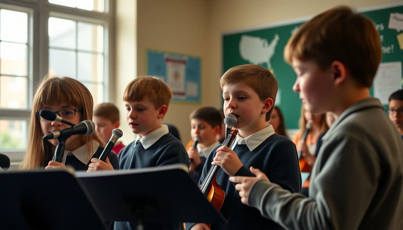Students performing at school Music in Our Schools Month concert in March