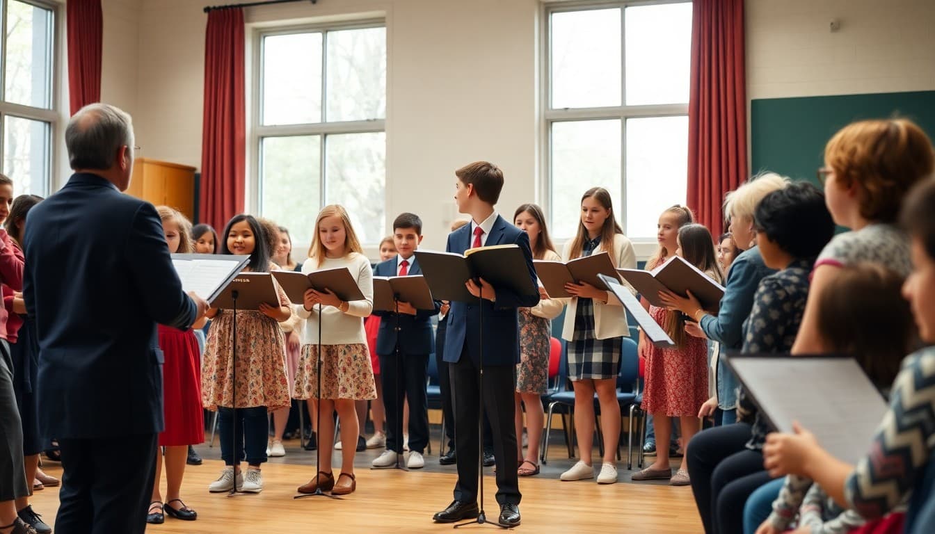 Music ensemble taking final bow at end-of-year spring concert with proud families