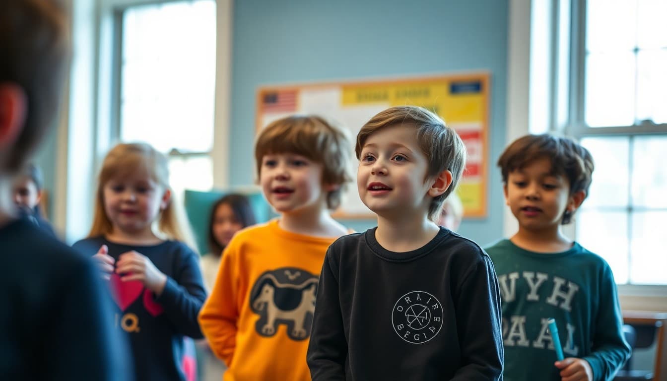 New Hampshire school students performing in arts program with local cultural elements