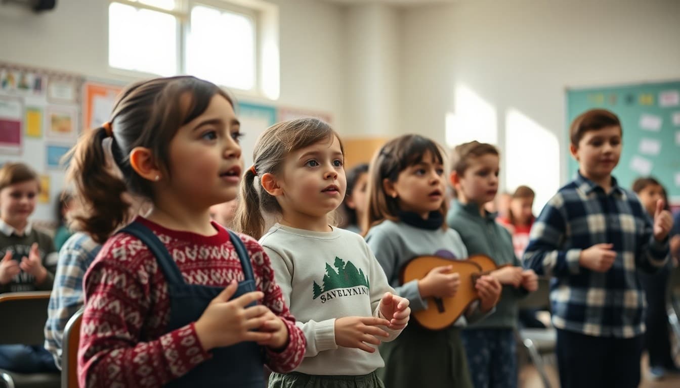 Pennsylvania school students performing in arts program with local cultural elements
