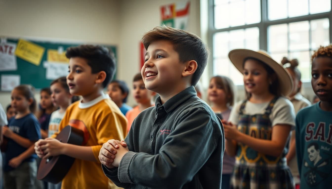 Tennessee school students performing in arts program with local cultural elements