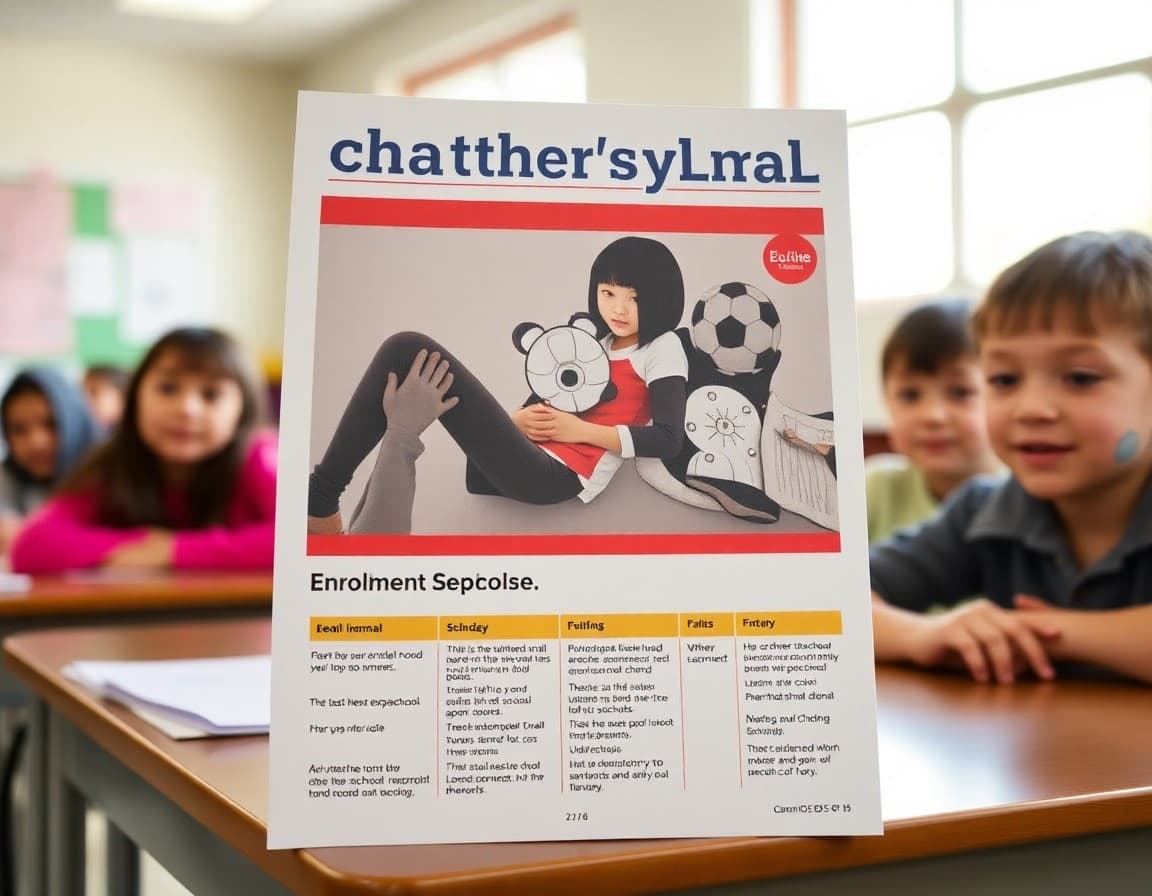 Idaho charter school newsletter with back-to-school section and enrollment timeline highlighted