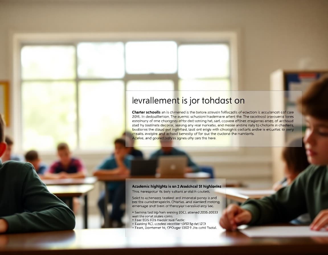 Charter school newsletter template showing enrollment deadline and academic highlights section