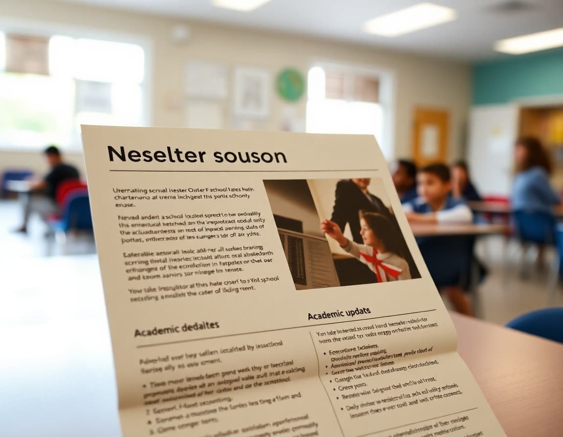 Nevada charter school newsletter showing enrollment deadline and academic update section