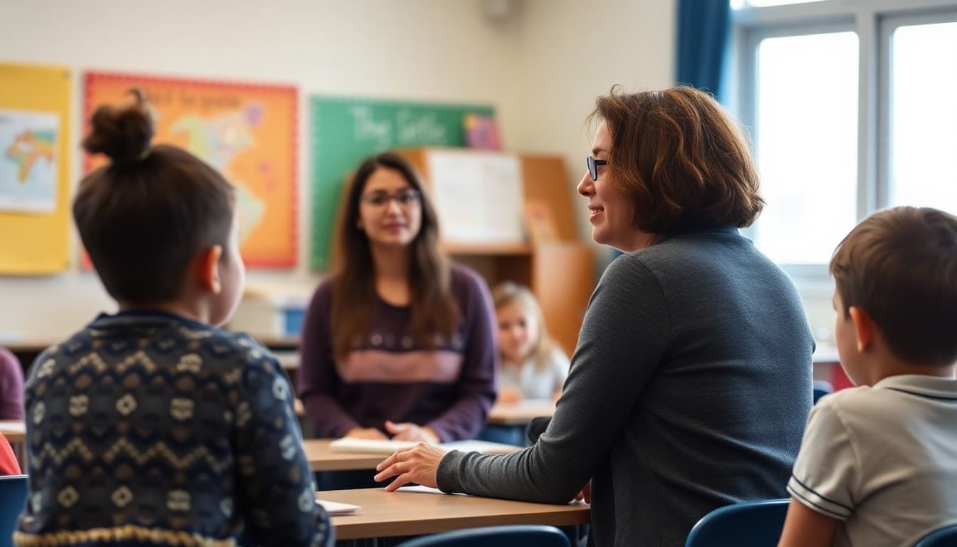 Special education teacher communicating inclusive practices to 4th grade families