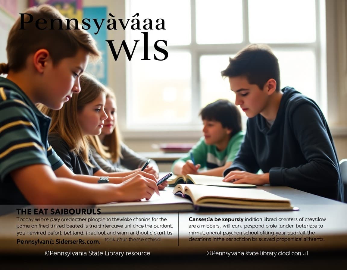 Pennsylvania literacy newsletter template with PSSA section and Pennsylvania State Library resource links