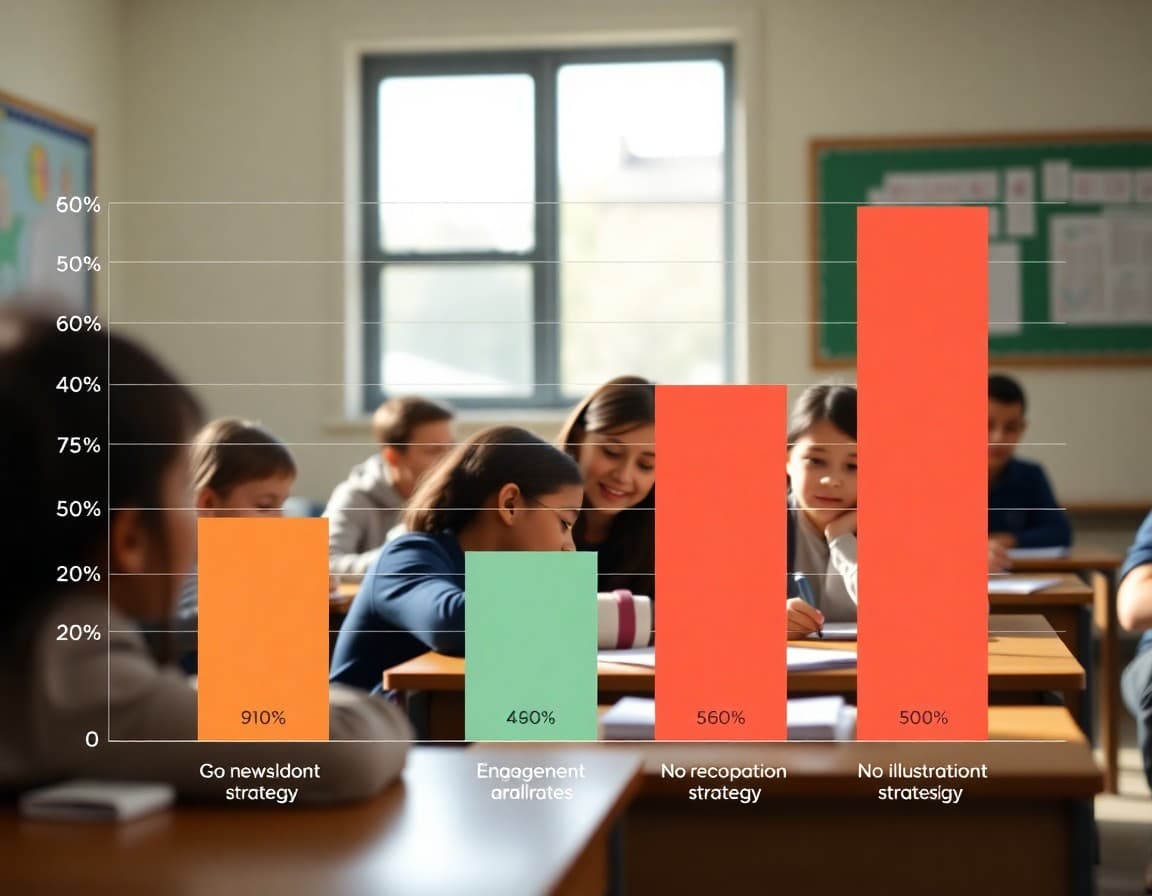 Bar chart showing improved newsletter open rates with different engagement strategies