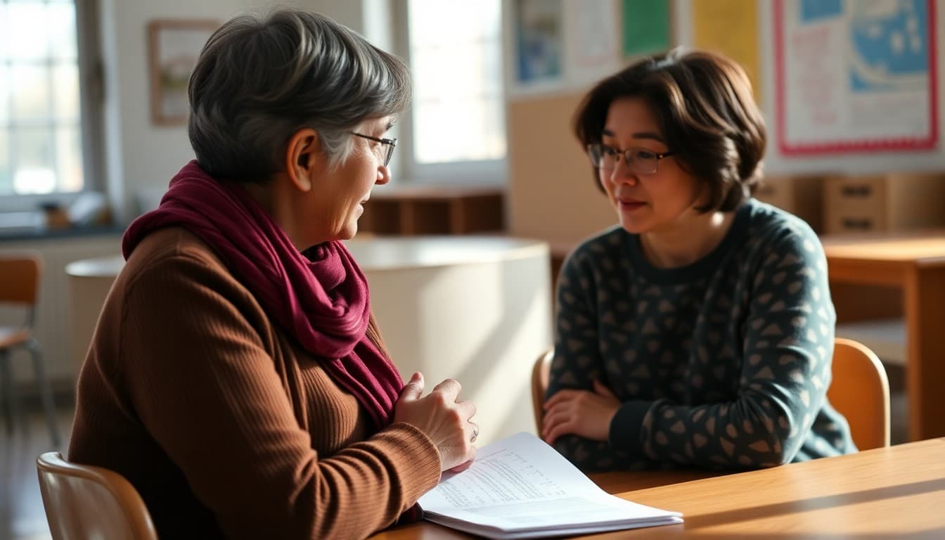 Student conducting an oral history interview with a family elder for a classroom project