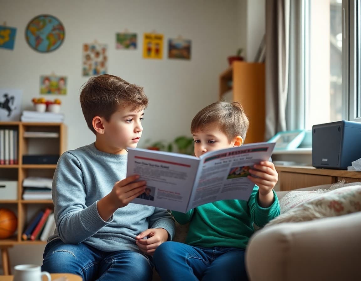 Parent using zone language with child at home after reading the teacher newsletter