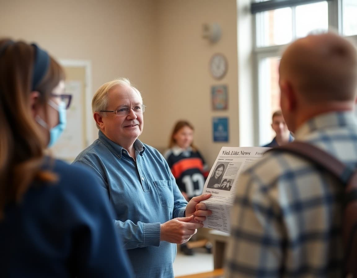 Community member volunteer being recognized in school newsletter spotlight feature