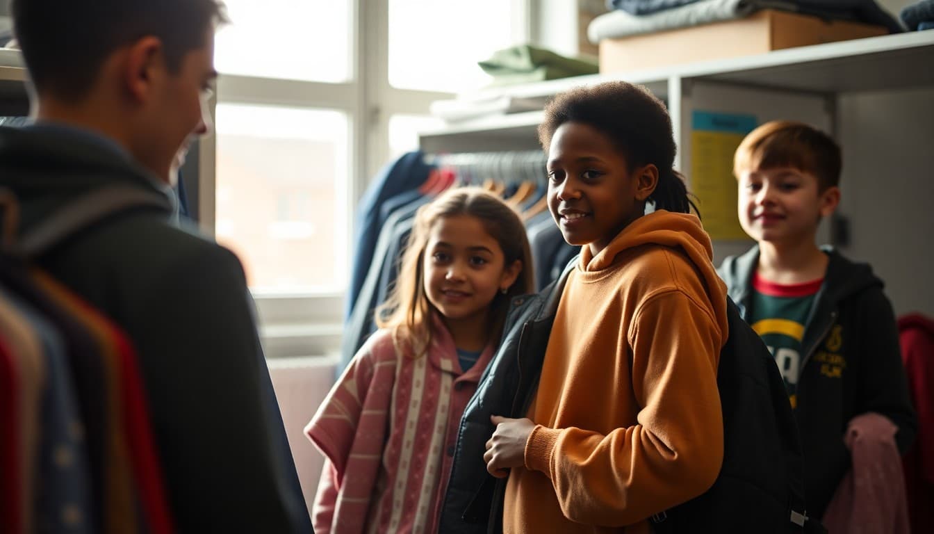 School community closet with free clothing available for students and families in need