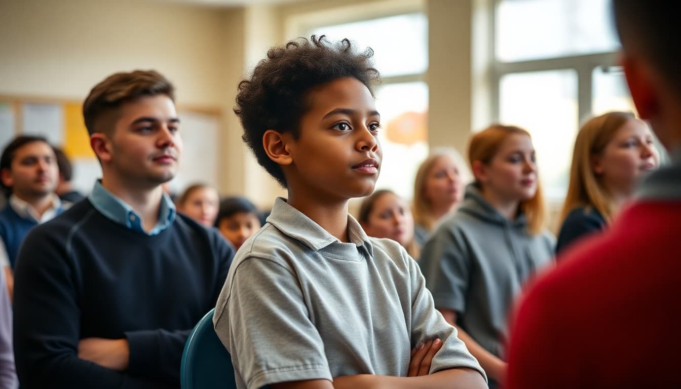 District school community members at a school event or presentation