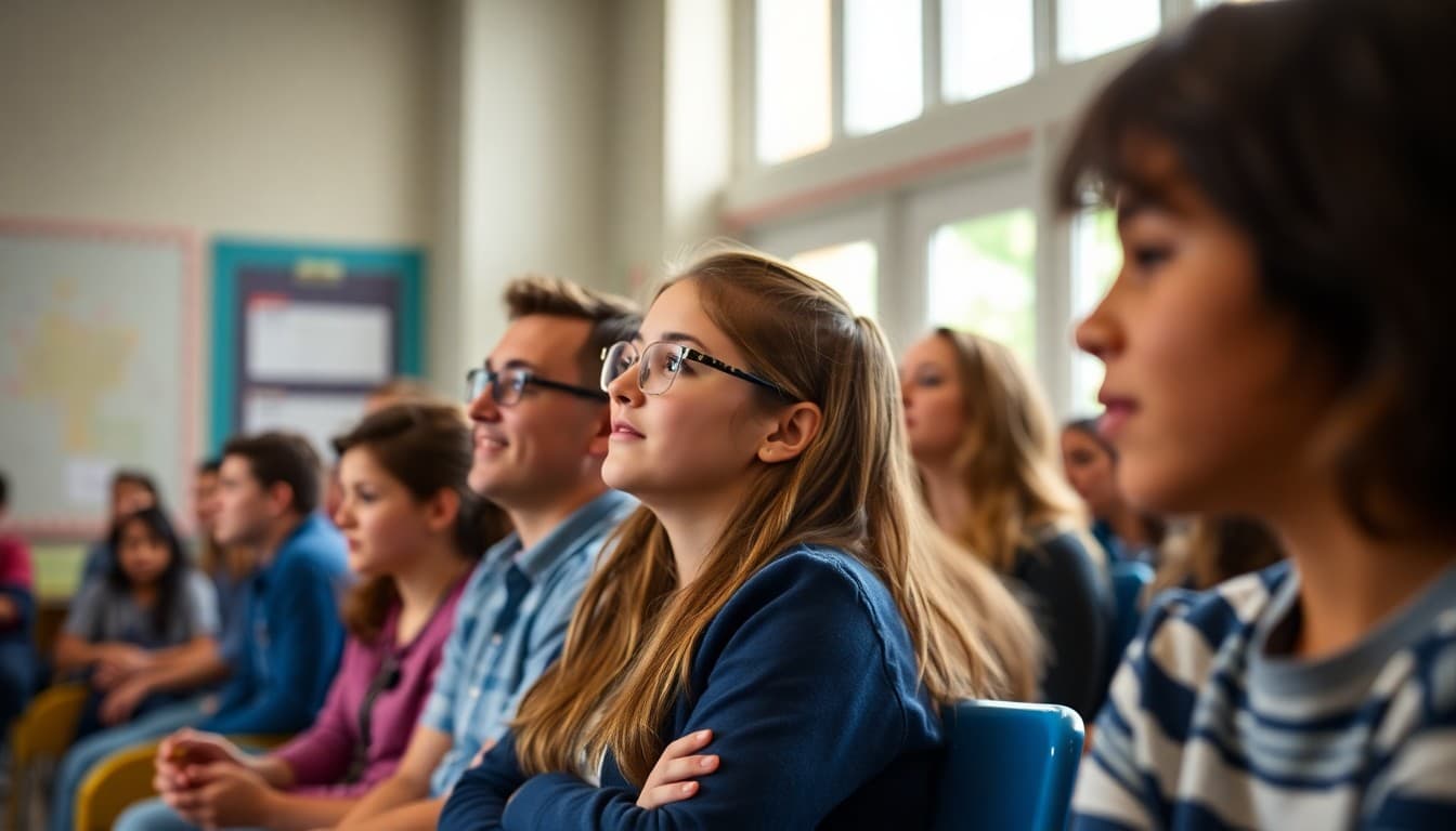 District school community members at a school event or presentation