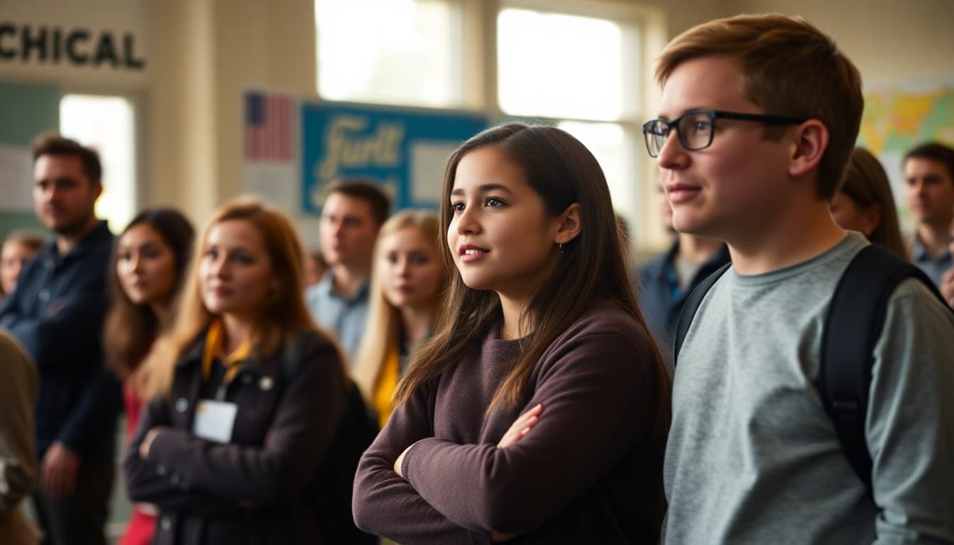 District school community members at a school event or presentation