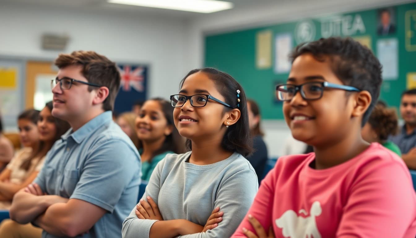 District school community members at a school event or presentation