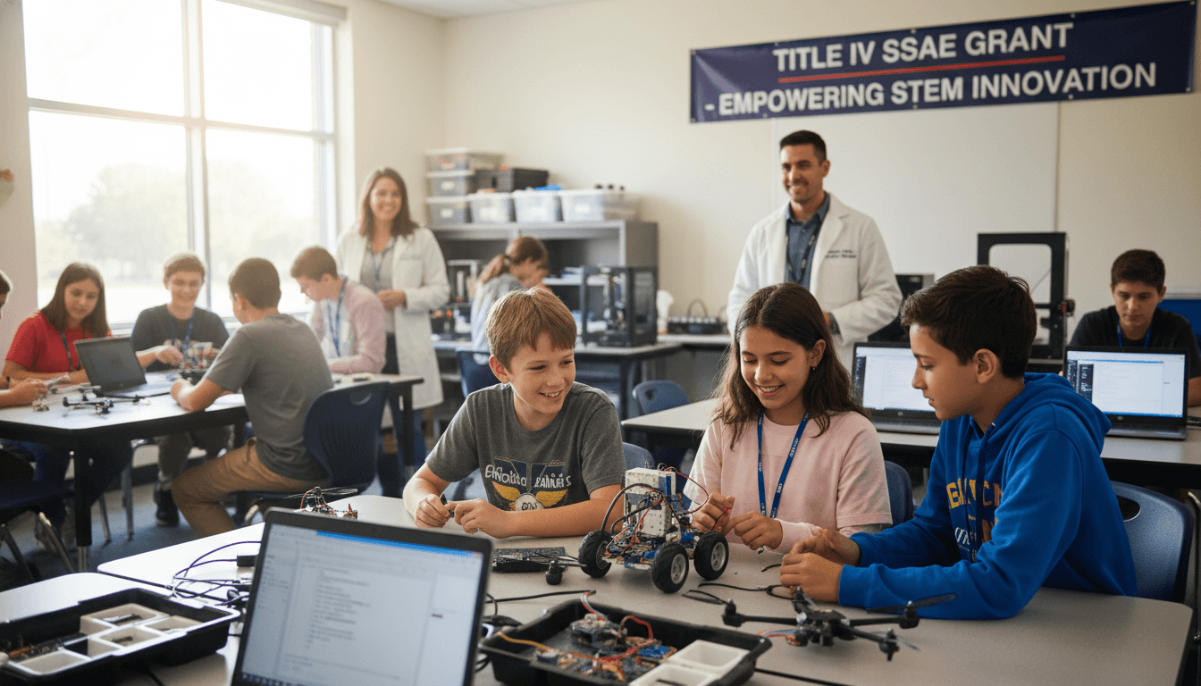 Students participating in a STEM enrichment program funded through the Title IV SSAE grant at their middle school
