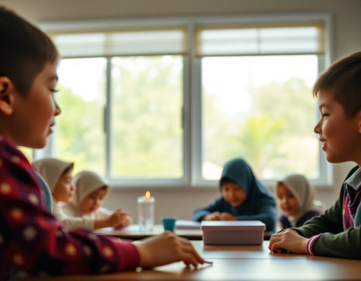 Eid al-Fitr school newsletter with holiday explanation and family celebration acknowledgment