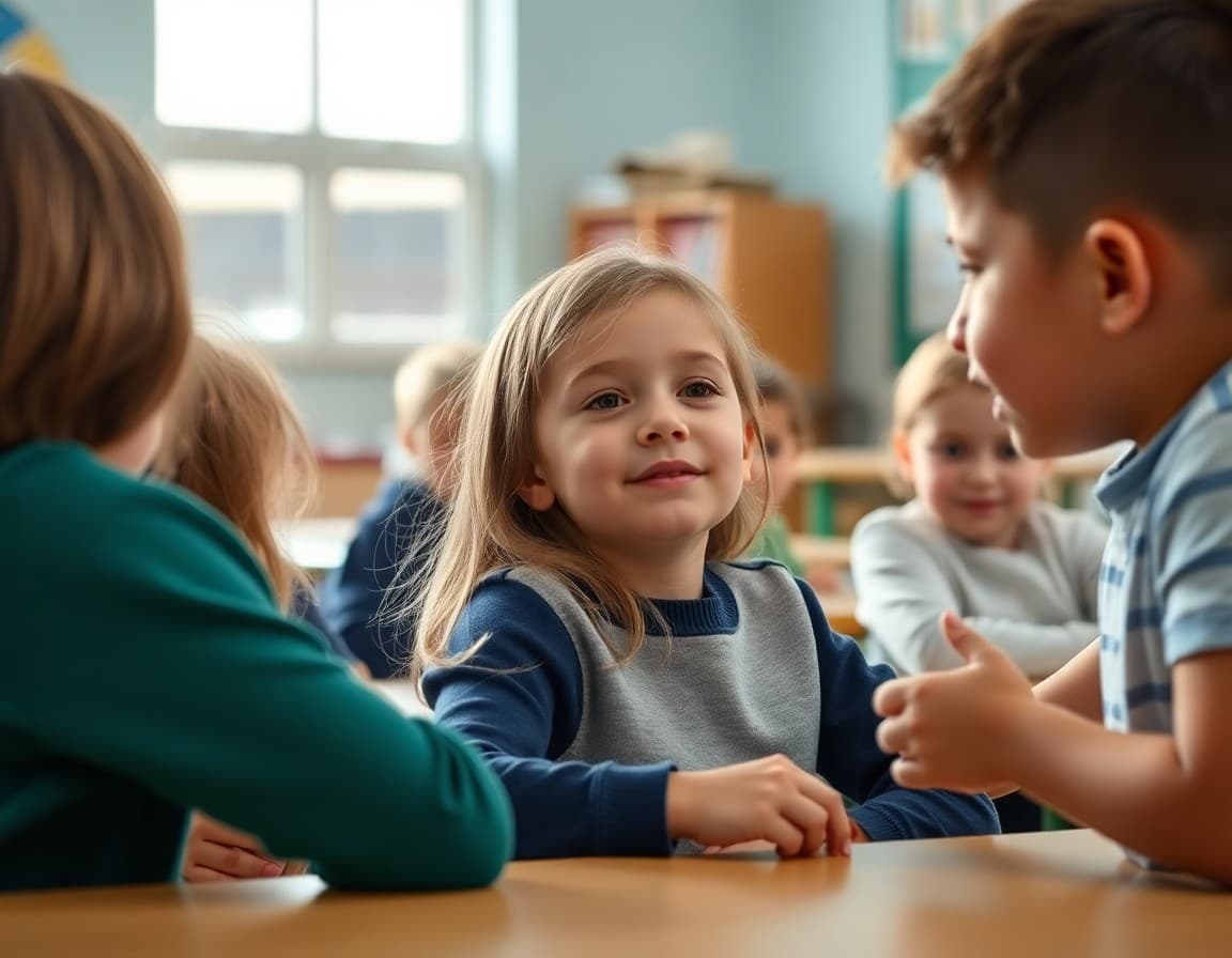 Elementary classroom activity related to head lice prevention and school policy with engaged students