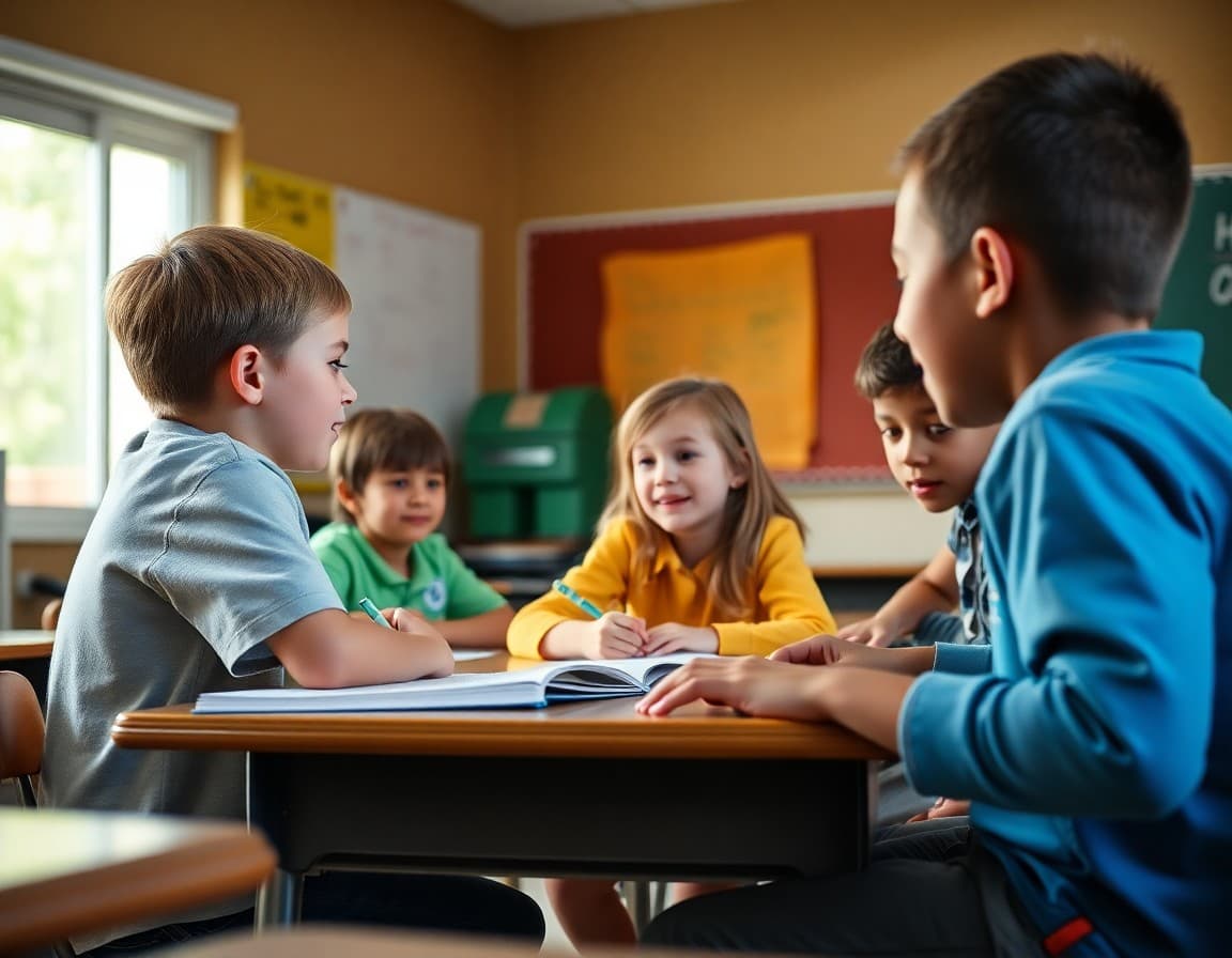 Elementary classroom activity related to weekly spelling words and study strategies with engaged students
