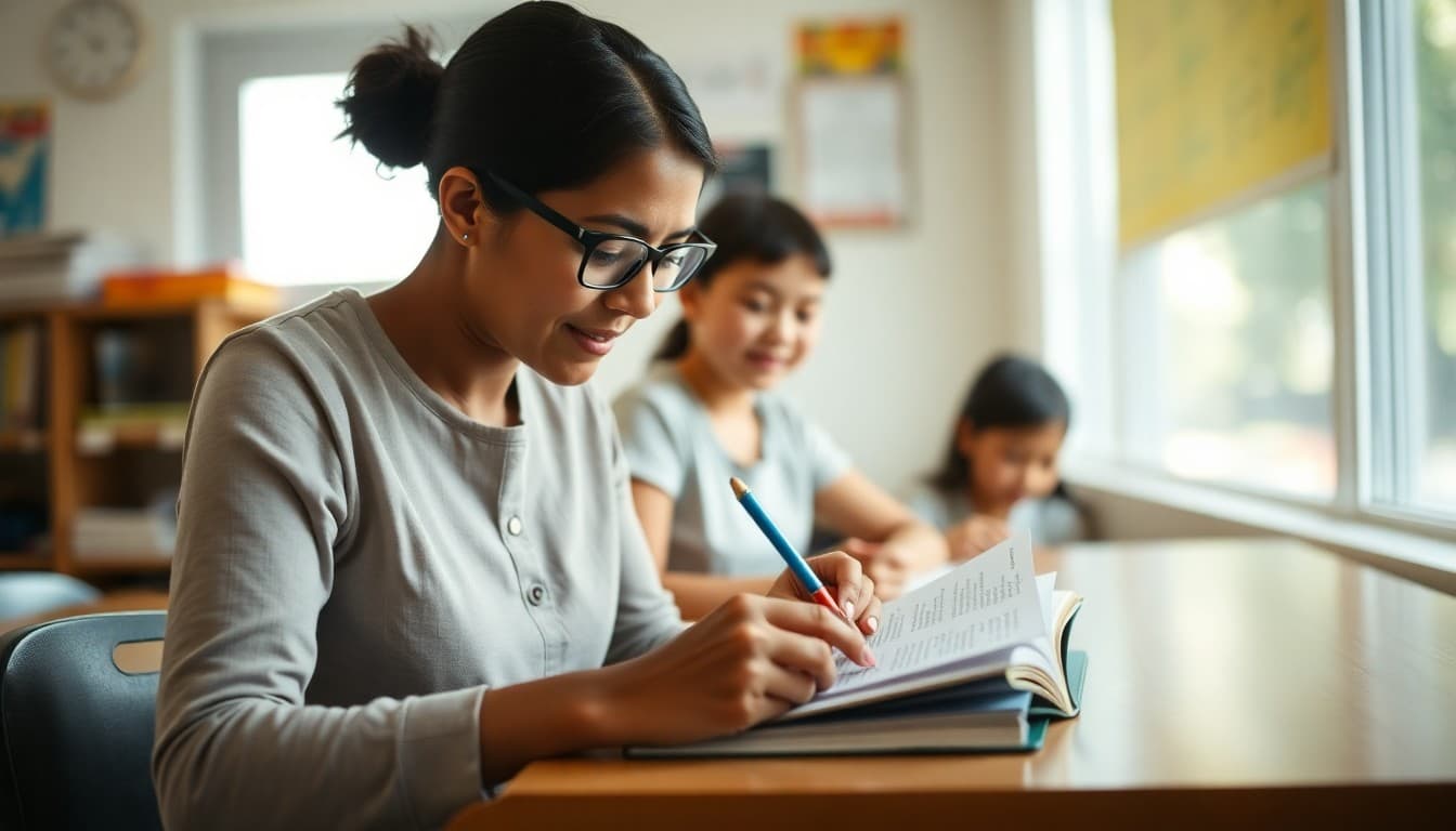 ELL teacher writing an end of year celebration newsletter for multilingual families