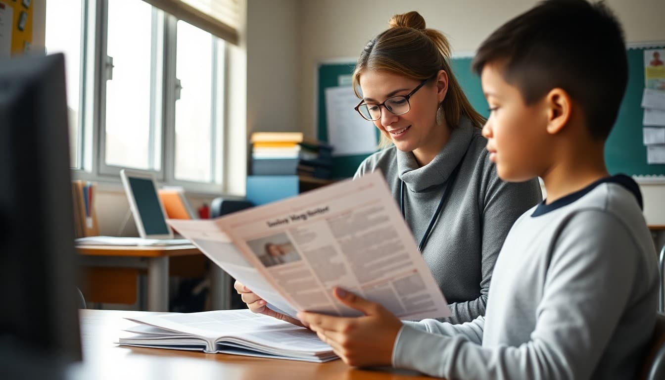 Illinois ELL coordinator preparing a multilingual newsletter for Chicago area school families