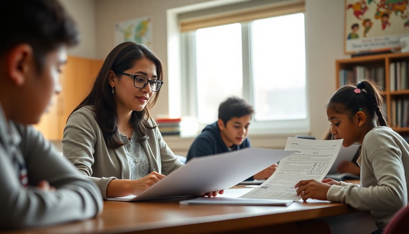 Illinois ELL coordinator in Chicago preparing multilingual newsletters for diverse school families