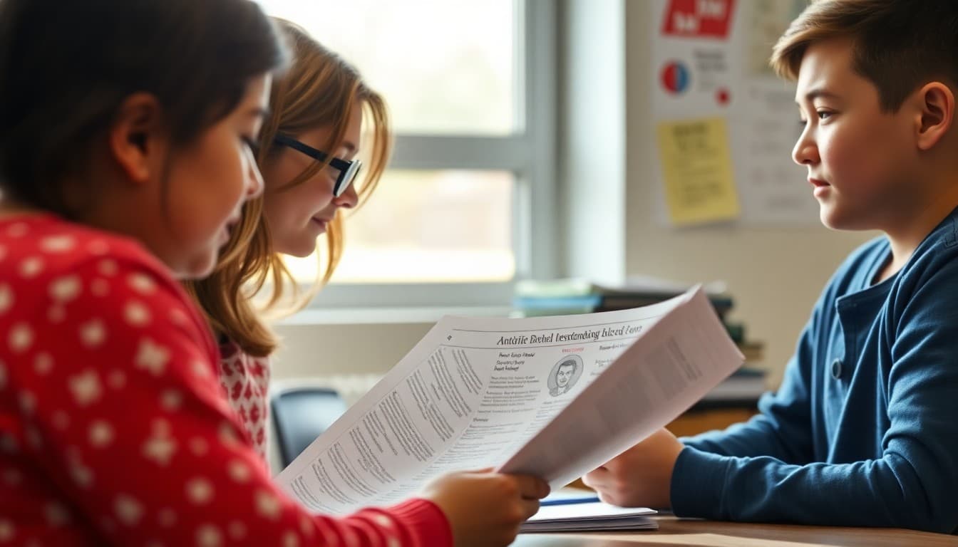 Kansas ELL teacher preparing bilingual newsletter for Spanish-speaking families in a Garden City school