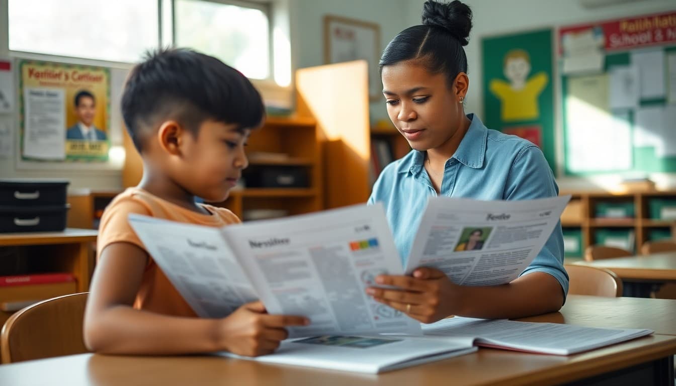 Louisiana ELL teacher at a New Orleans school preparing multilingual newsletters for Spanish and Vietnamese families