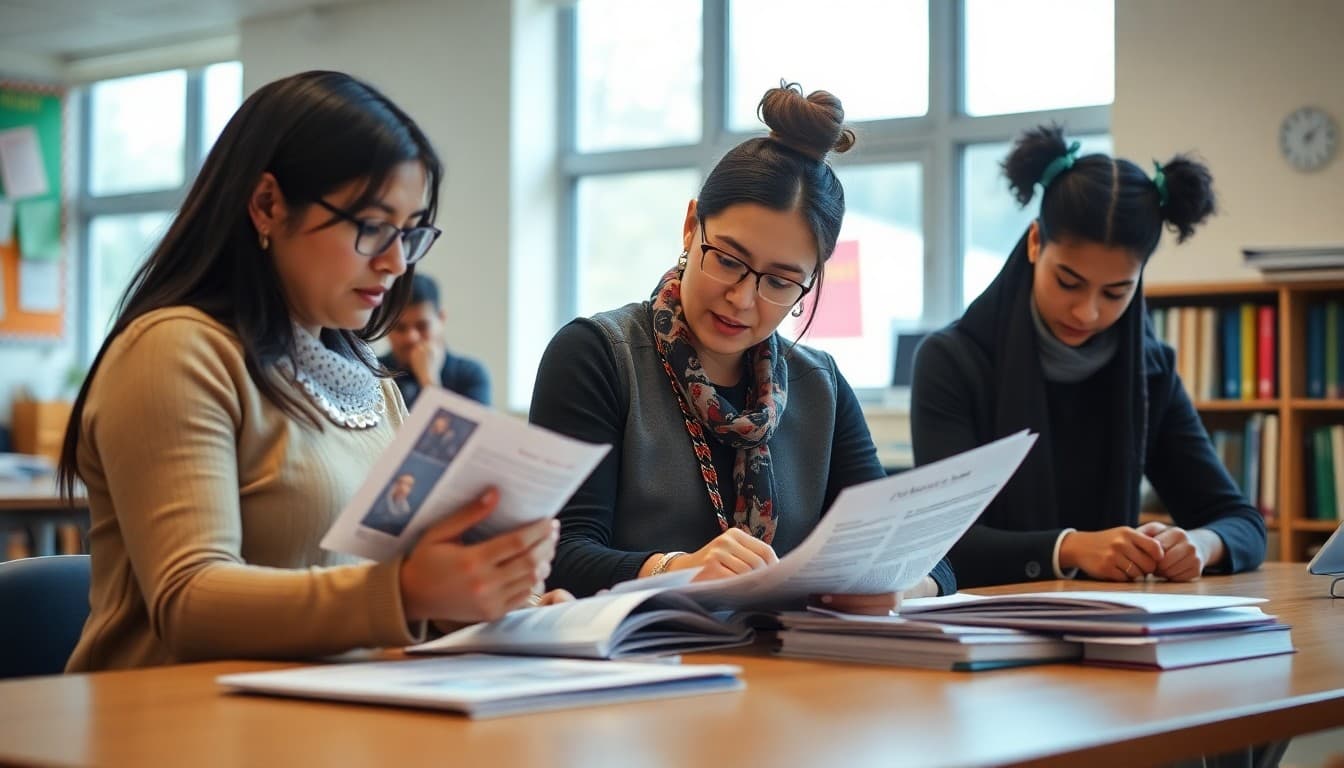 Maryland ELL coordinator at a Montgomery County school preparing multilingual newsletters for diverse families