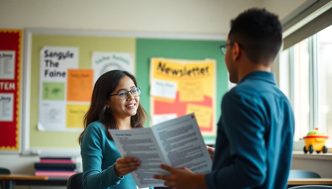 ELL teacher in New Jersey sending a bilingual newsletter to multilingual school families