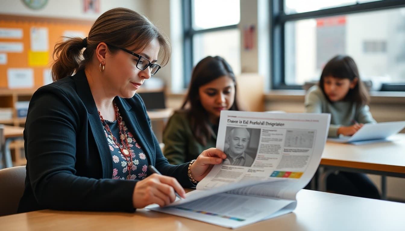 Rhode Island ELL coordinator preparing a multilingual newsletter for Providence school families