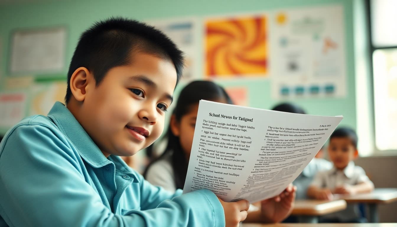 School newsletter translated into Tagalog for Filipino families in school community