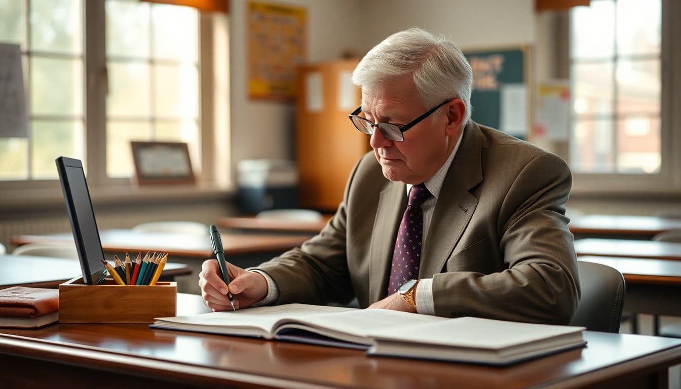 Retiring principal writing heartfelt farewell letter to beloved school community at final desk