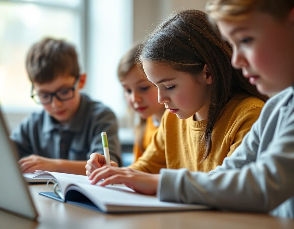 Arkansas gifted students working on an academic enrichment challenge