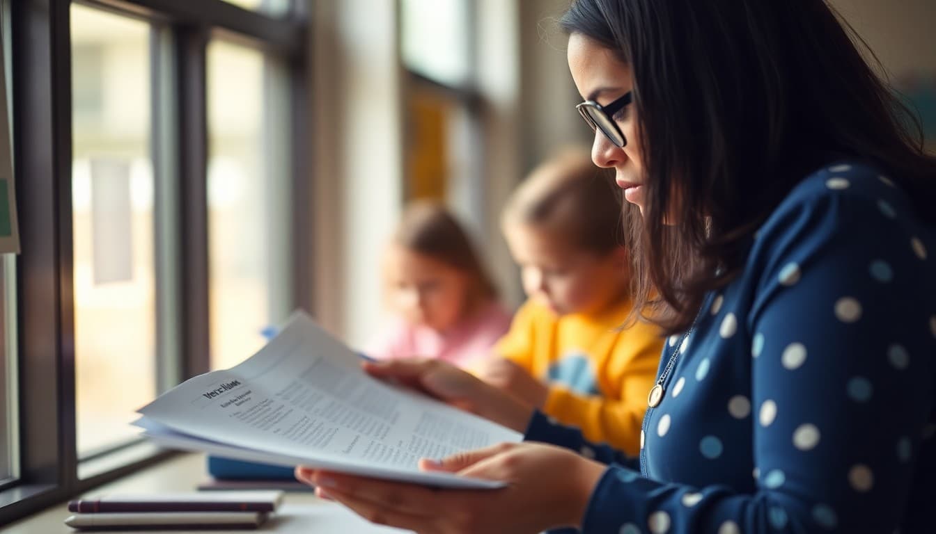 Arkansas gifted program coordinator preparing a newsletter at a school in Little Rock
