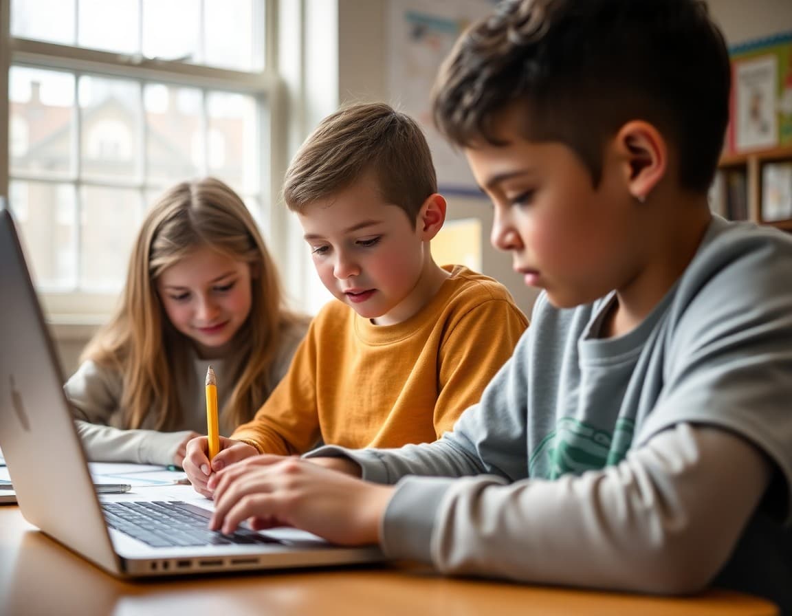 Connecticut gifted students working on an academic enrichment challenge
