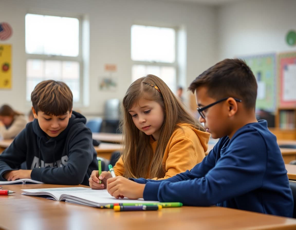 Delaware gifted students working on an academic enrichment challenge