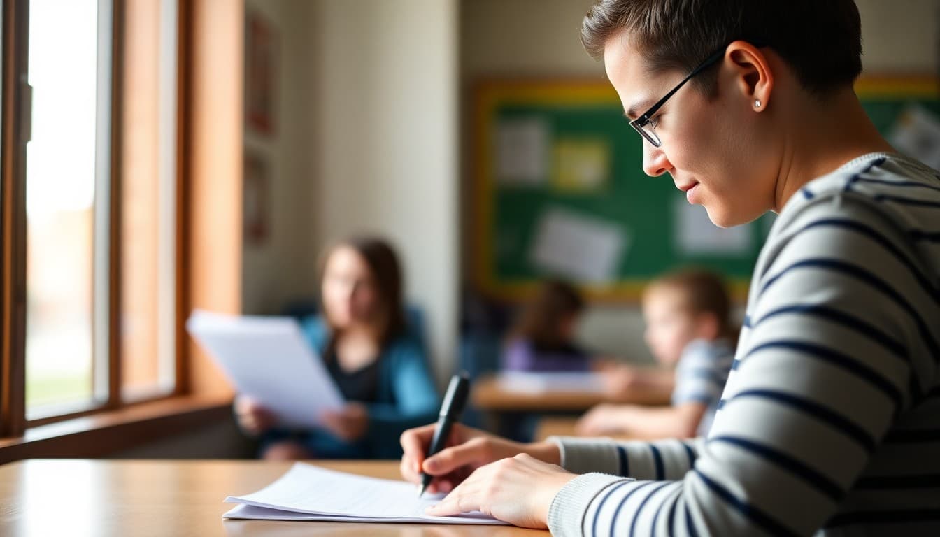 Parent completing a gifted referral form received from a school newsletter