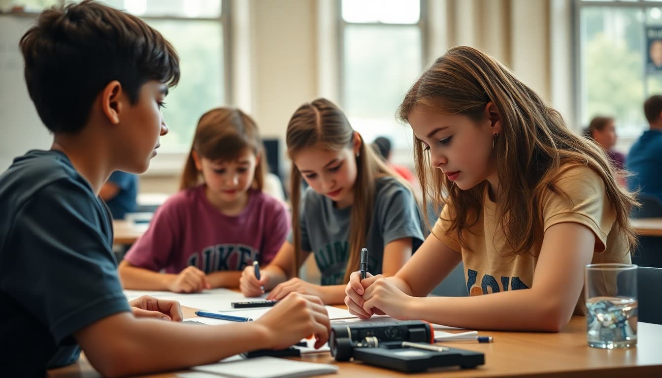 Gifted students at a university summer institute program working on advanced projects