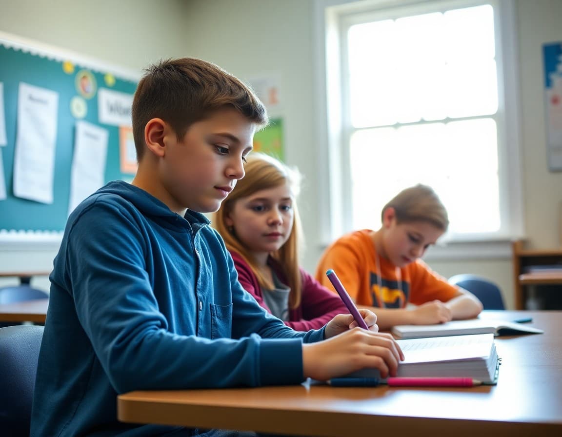 Maine gifted students working on an academic enrichment challenge