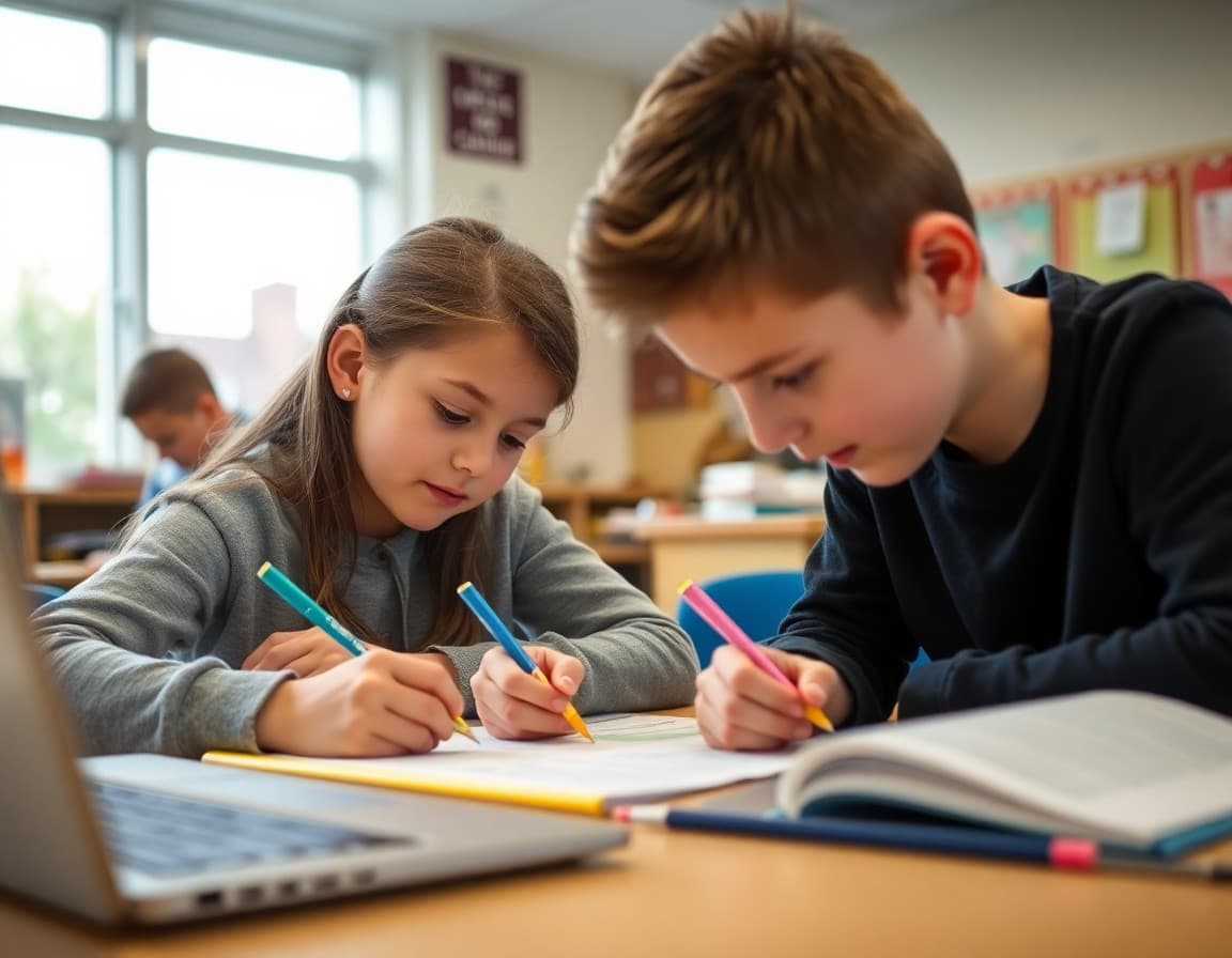 Michigan gifted students working on an academic enrichment challenge