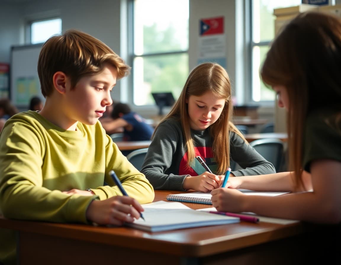 Minnesota gifted students working on an academic enrichment challenge