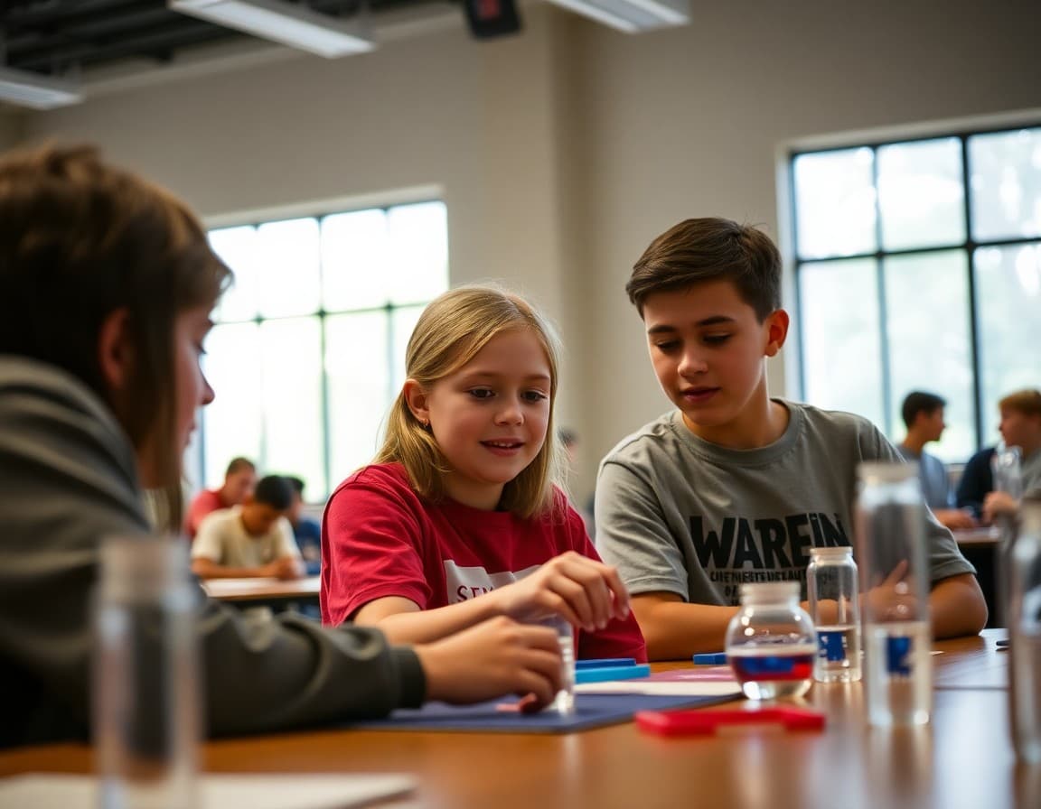 Missouri gifted students at a regional Science Olympiad invitational working through a challenge
