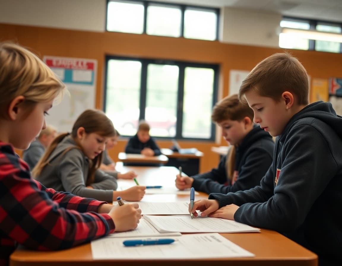 Montana gifted students working on an academic enrichment challenge
