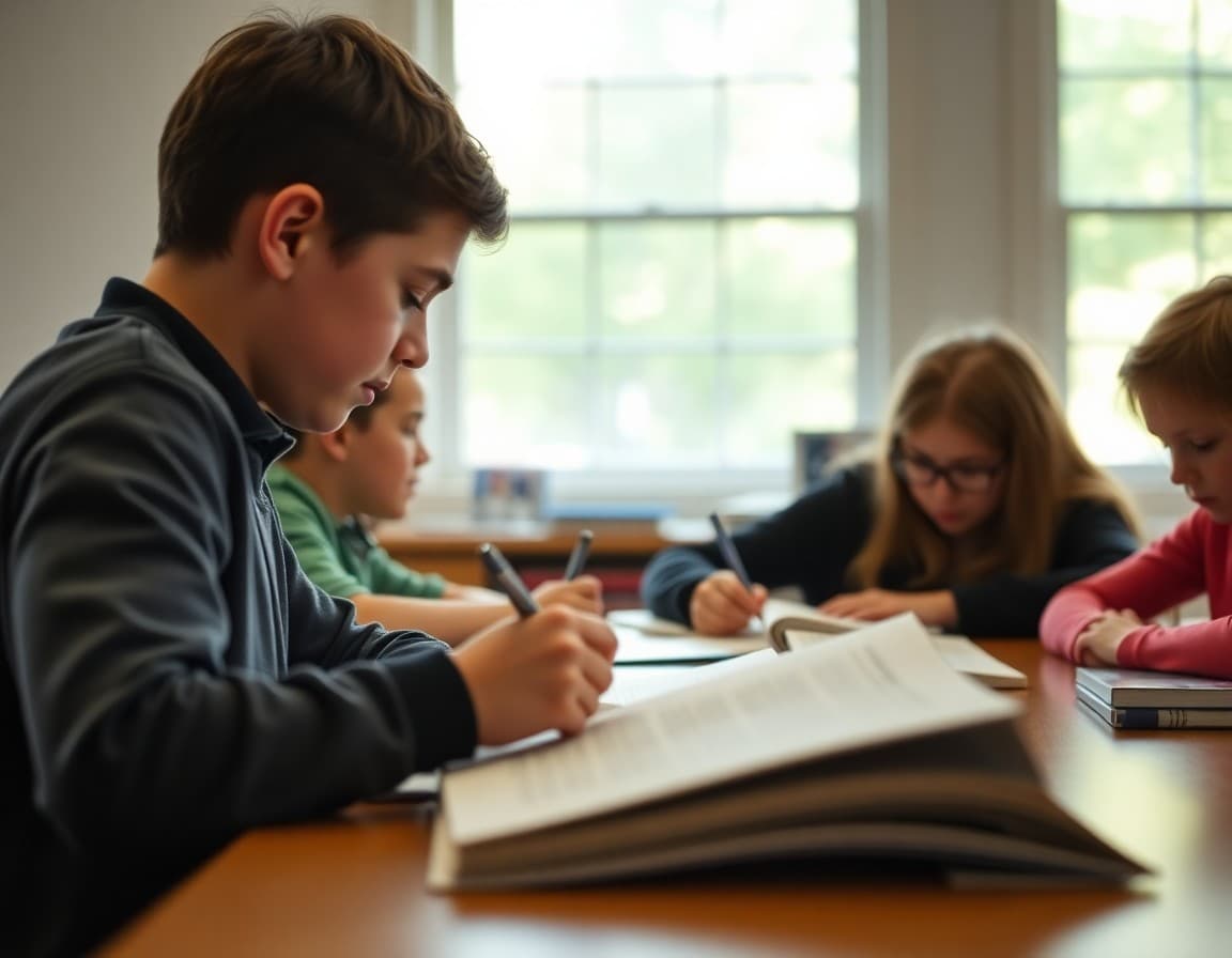 North Carolina gifted students working on an academic enrichment challenge
