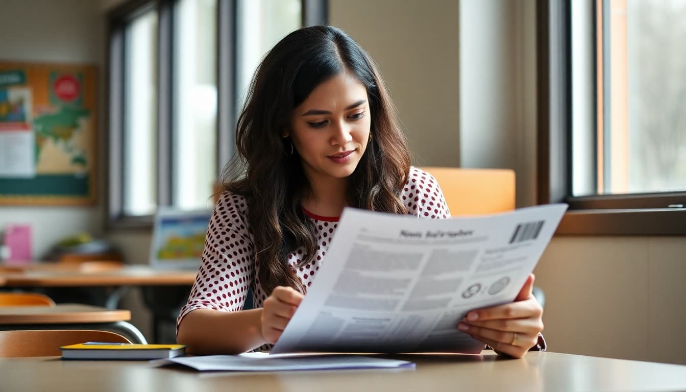 North Carolina gifted program coordinator preparing a newsletter at a school in Charlotte