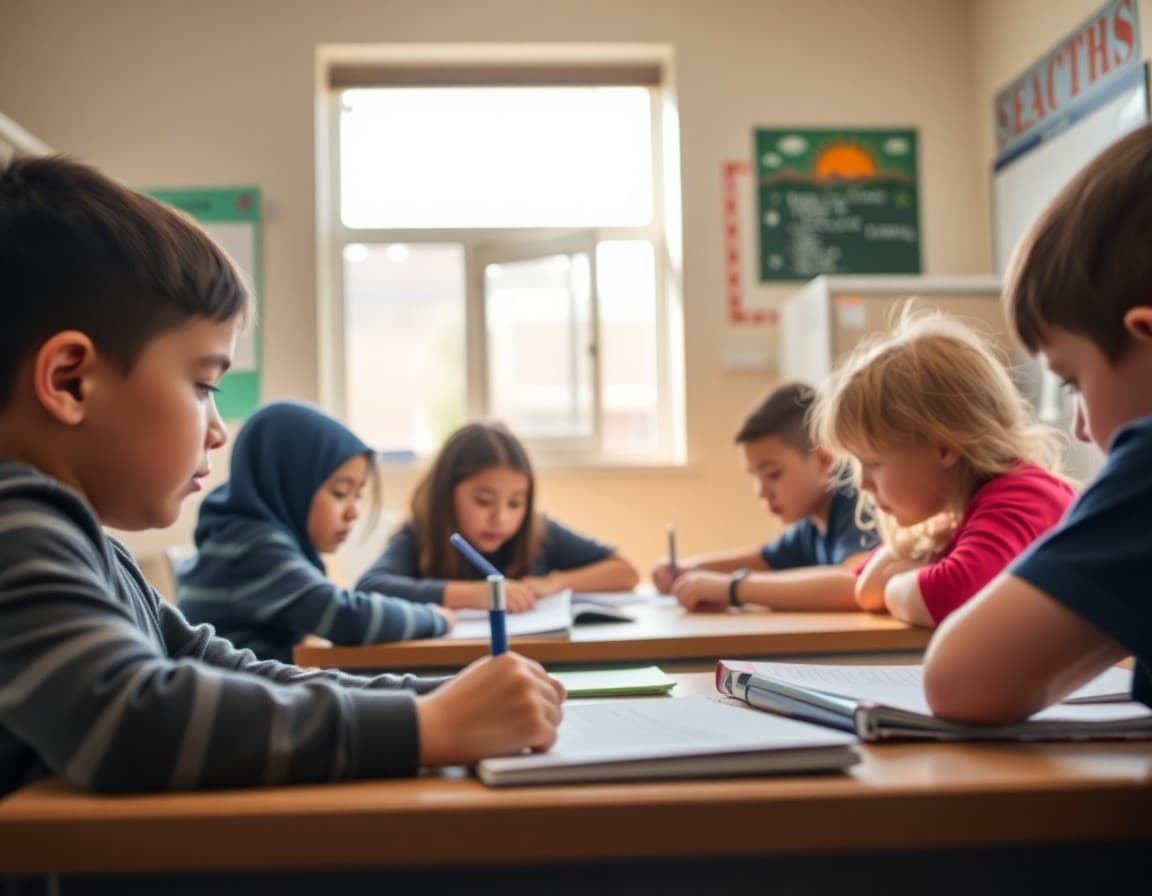 New Mexico gifted students working on an academic enrichment challenge